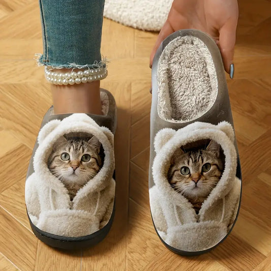 🐱 Zapatillas de Invierno 3D Motivo Gato – Confort Ultra Acogedor 
