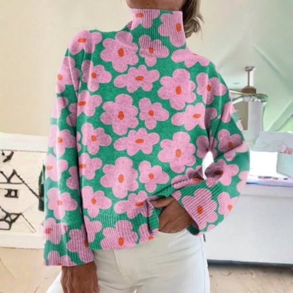 Knitted Floral Sweater
