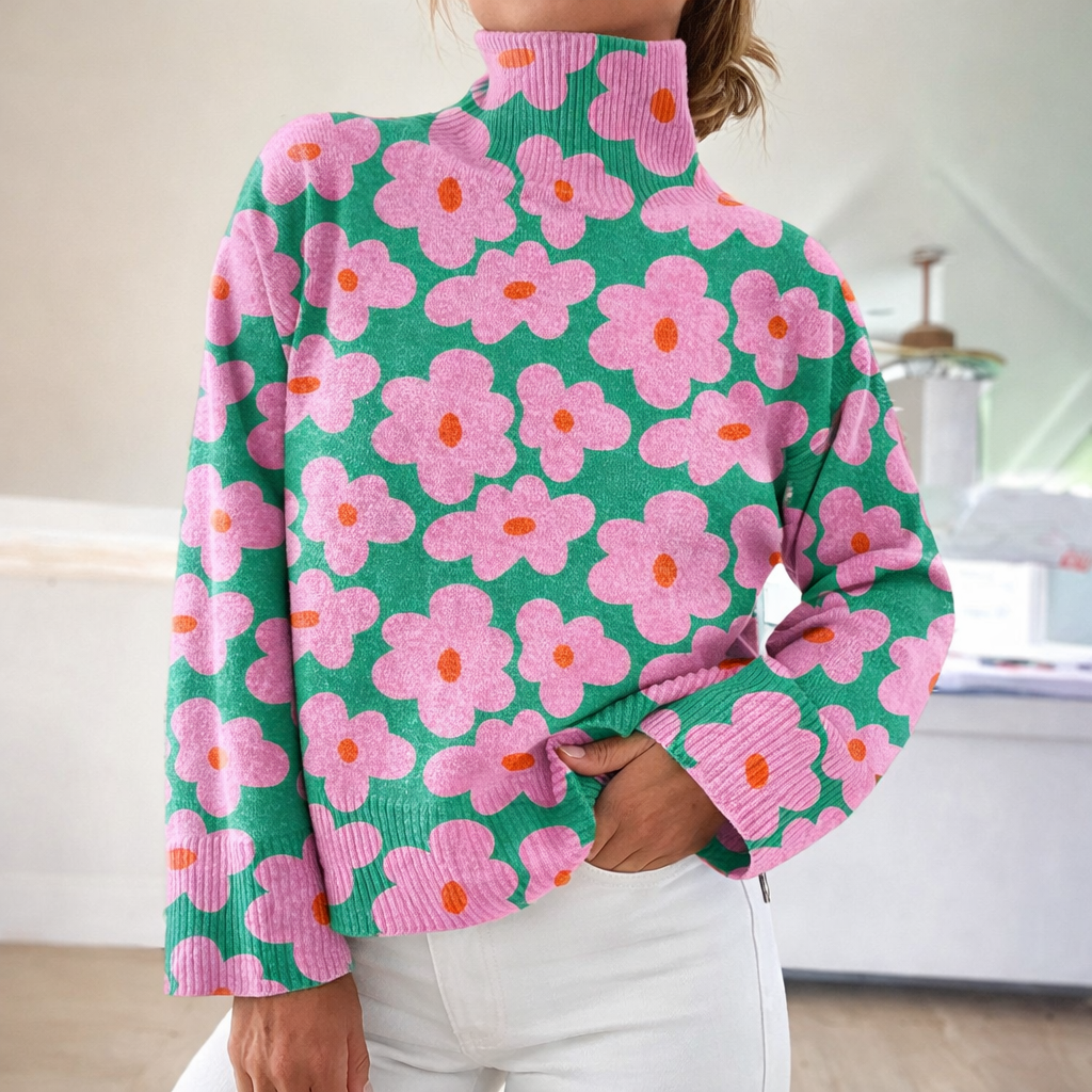 Knitted Floral Sweater