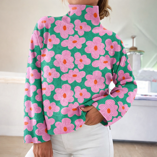 Knitted Floral Sweater