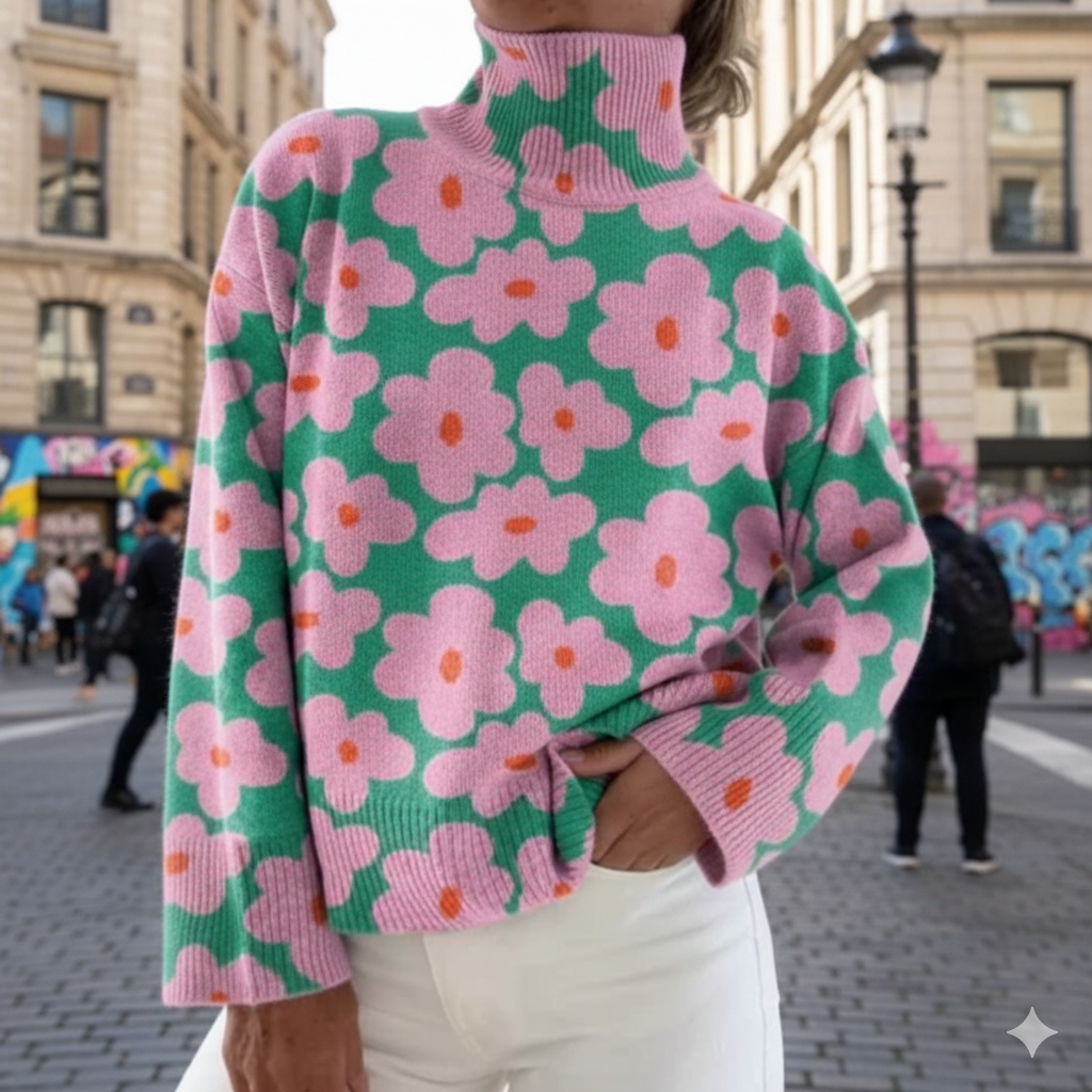 Knitted Floral Sweater