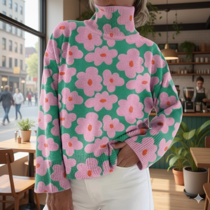 Knitted Floral Sweater
