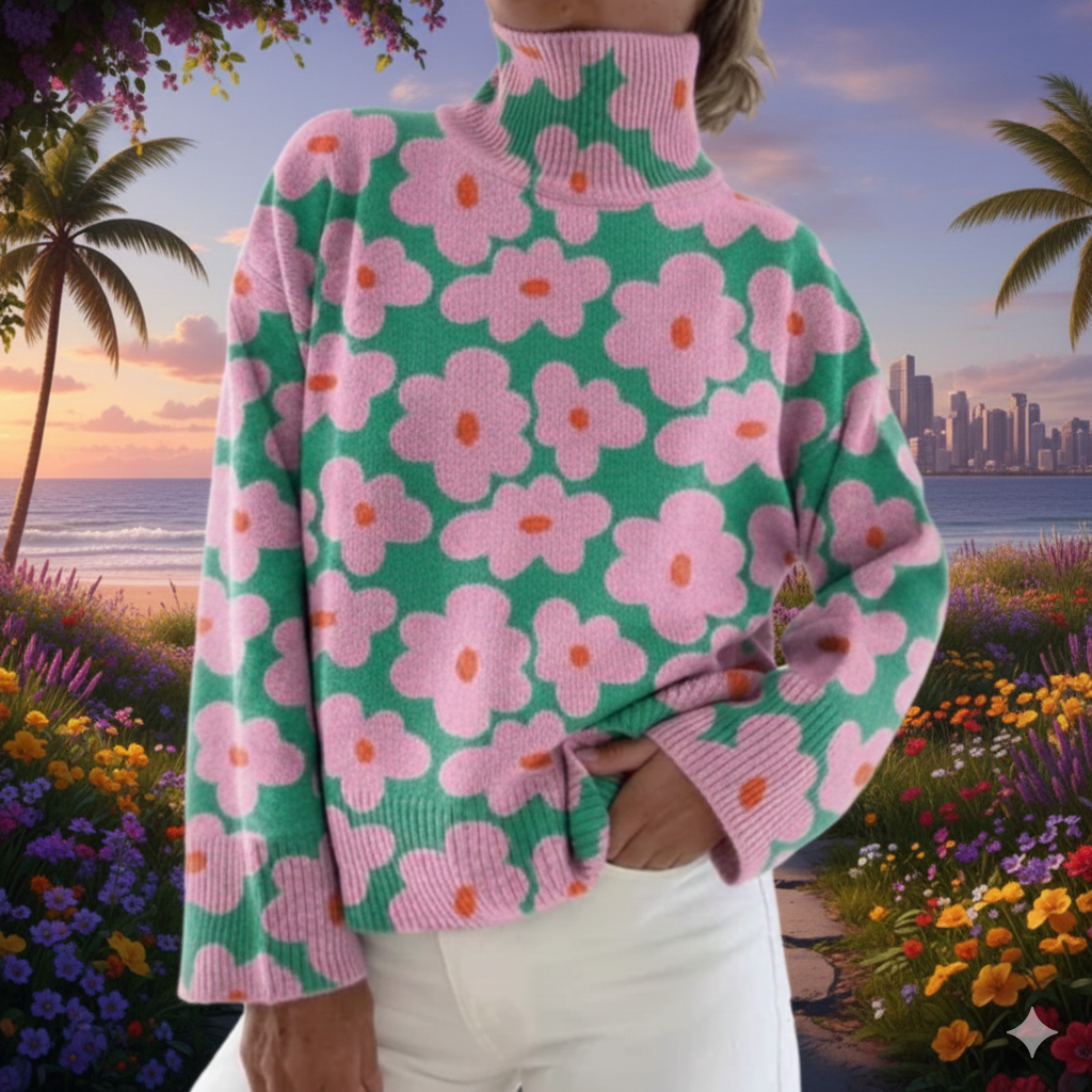 Knitted Floral Sweater