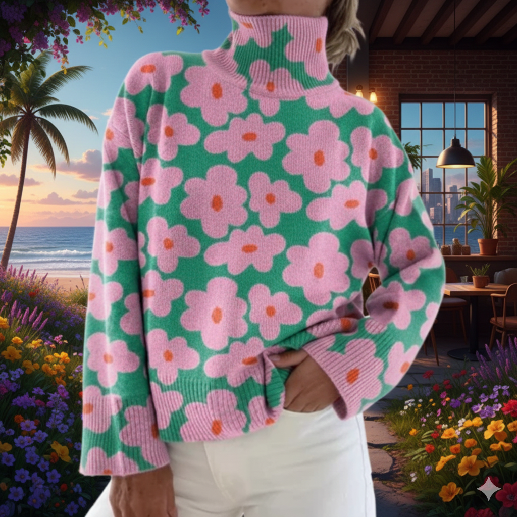Knitted Floral Sweater