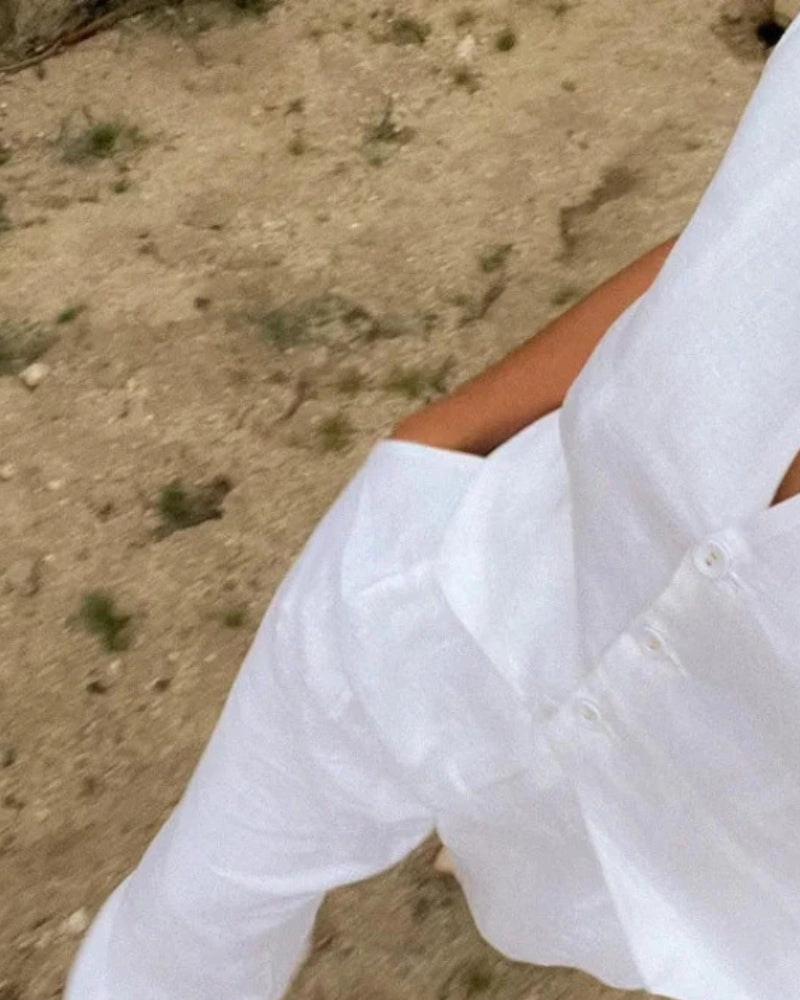 Dama Elegante - Conjunto de Lino de Dos Piezas