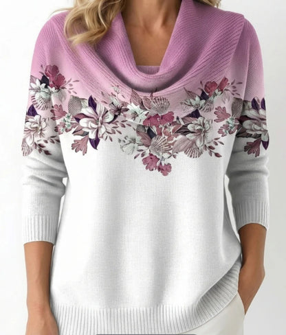 Suéter de punto floral