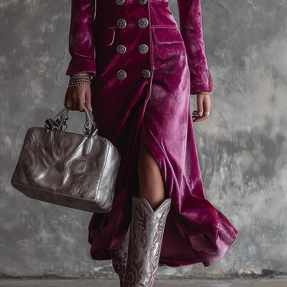 Elegante vestido de terciopelo