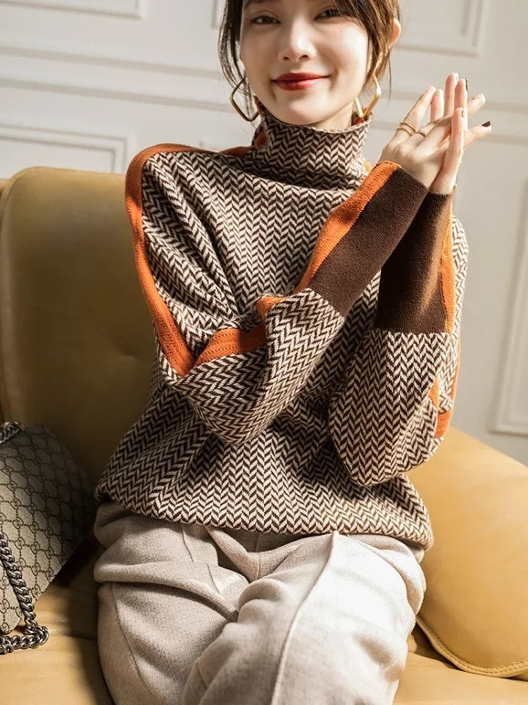 Suéter elegante de cuello alto