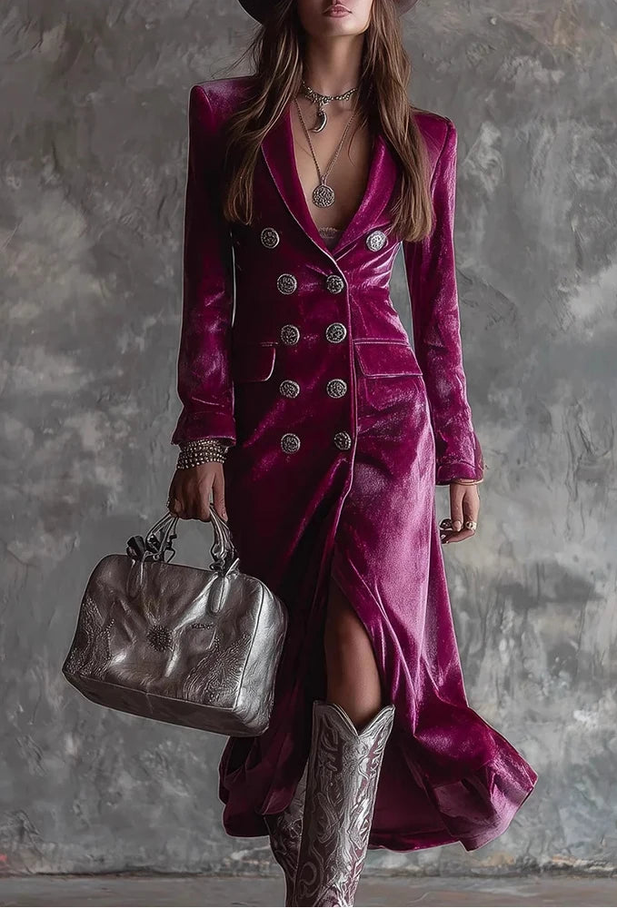 Elegante vestido de terciopelo