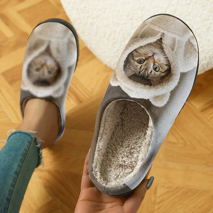 🐱 Zapatillas de Invierno 3D Motivo Gato – Confort Ultra Acogedor 